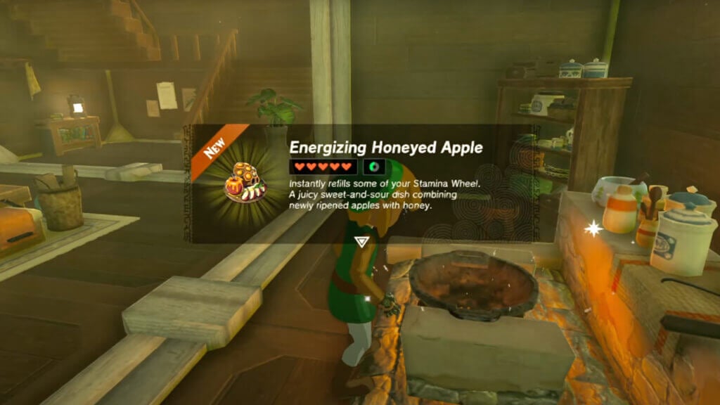 Zelda Tears of the Kingdom cooking Honeyed Apple Recipe