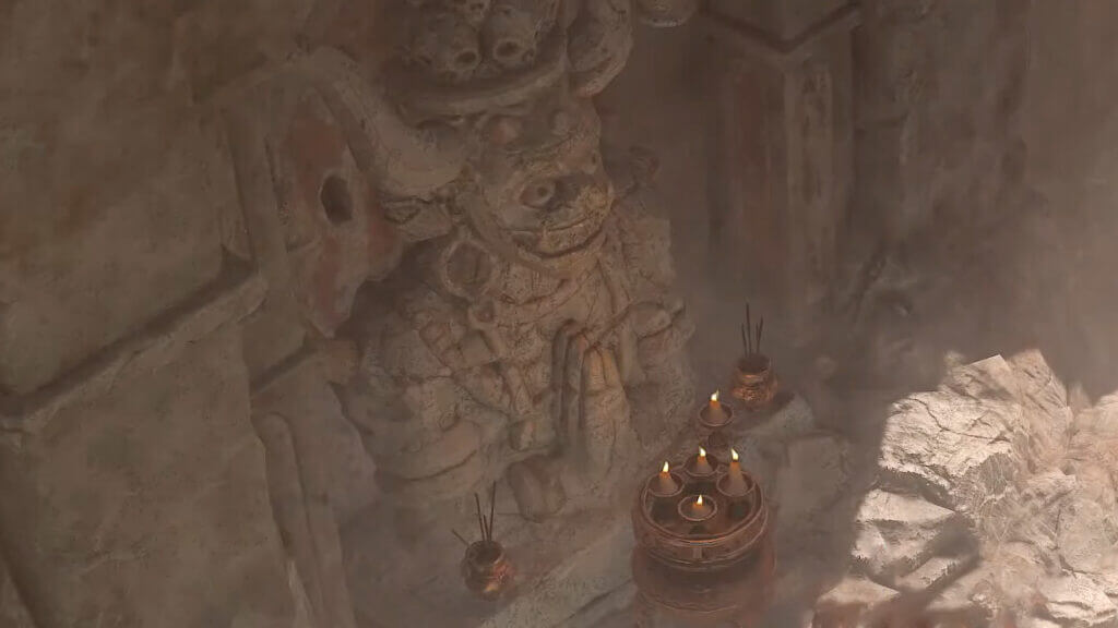 Wall-Mounted statue in Diablo 4