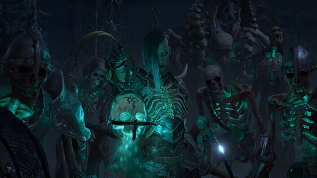 Image of Necromancer summoning minions.