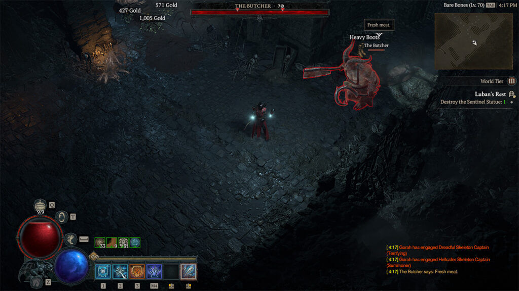 Finding the Butcher in a Dungeon Run in Diablo 4