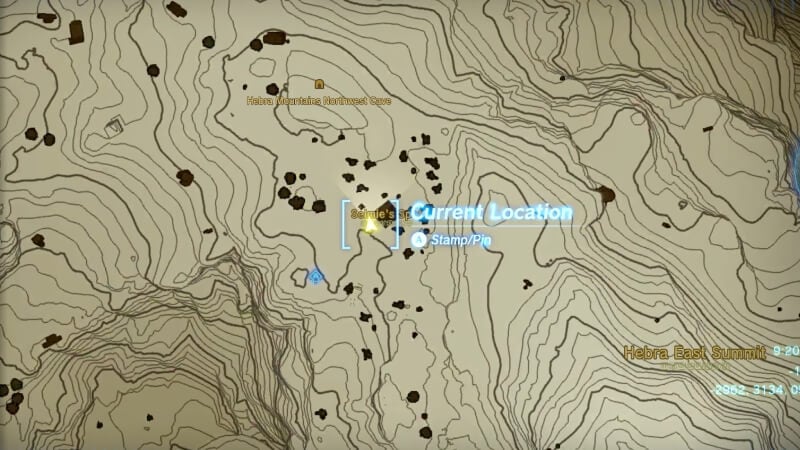Location of Northwest Hebra Cave in Zelda Tears of the Kingdom