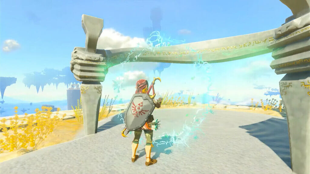 Link activating the necluda Sky Crystal quest in Zelda Tears of the Kingdom