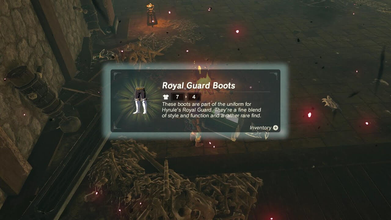 The Royal Guard Boots in Zelda Tears of the Kingdom may not be the best armor, but they are useful in the beginning.