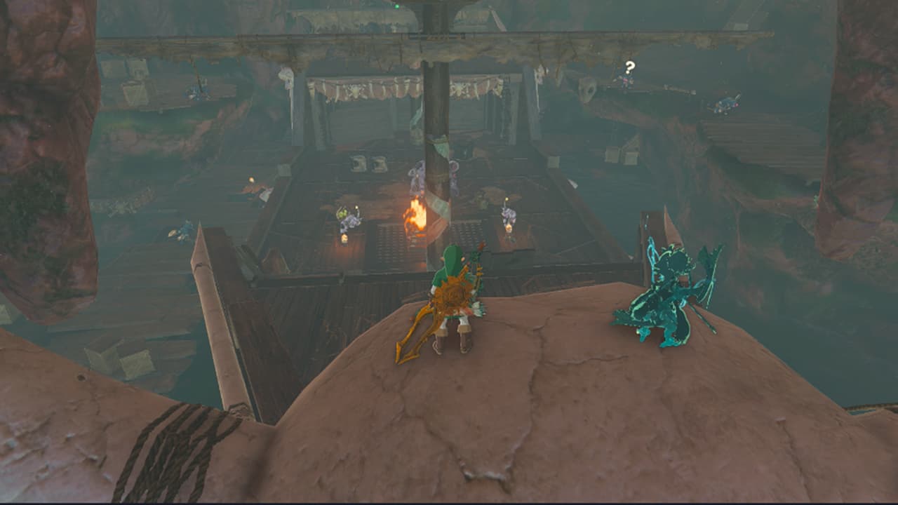 Link standing in the cave for the Eventide Island Shrine in Tears of the Kingdom