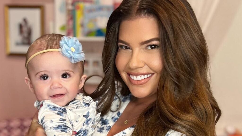 Chanel West Coast smiles with her baby