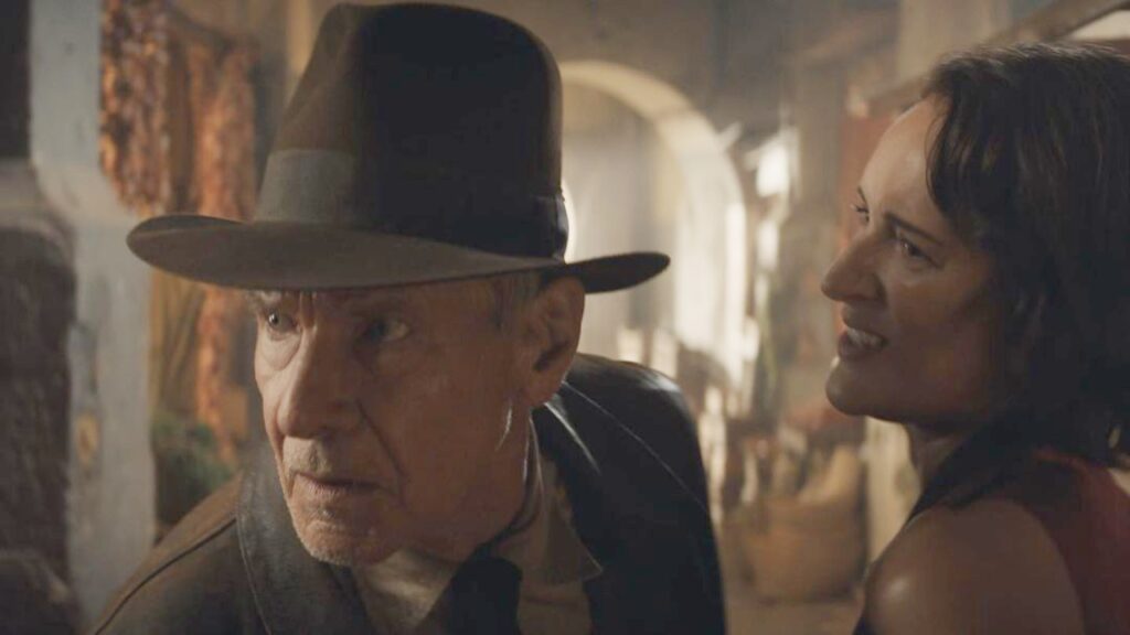Indiana Jones and Helena Shaw (Phoebe Waller-Bridge) in a scene from Indiana Jones and the Dial of Destiny