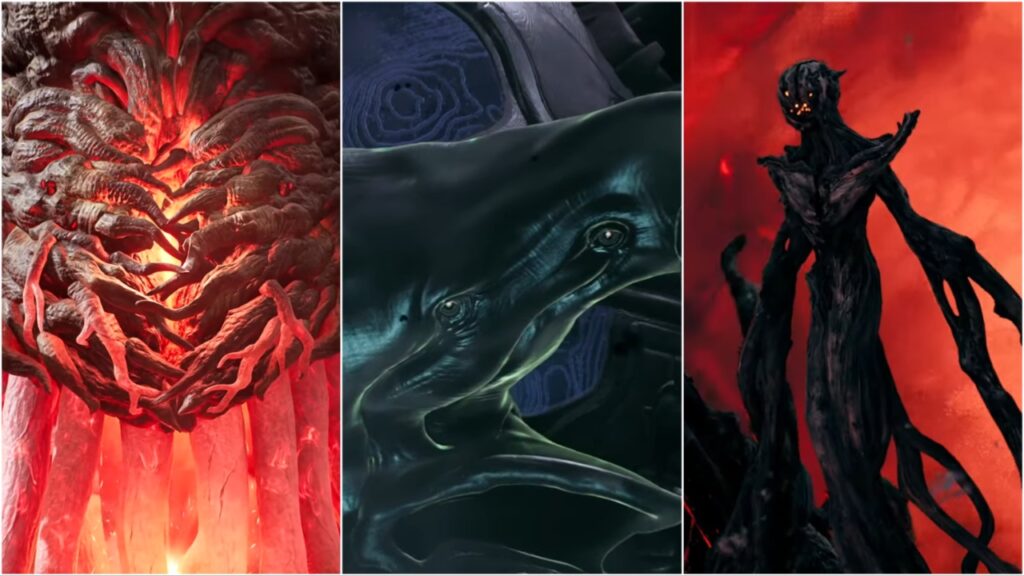 A collage of three World Bosses from Remnant 2