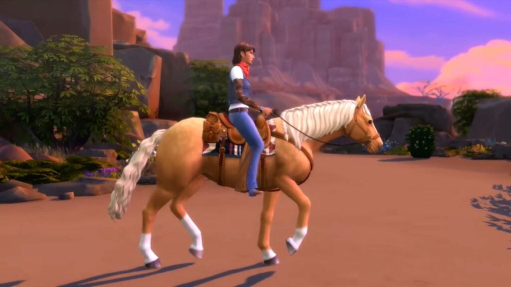 The Sims 4 riding horse