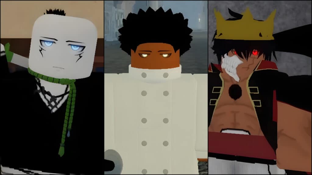 An Arrancar, Shinigami, and Quincy from Type Soul