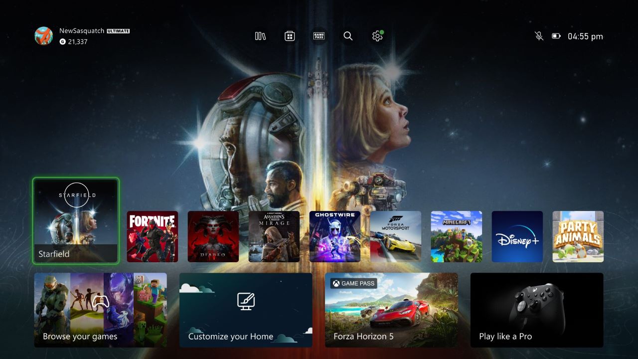 Xbox new home screen