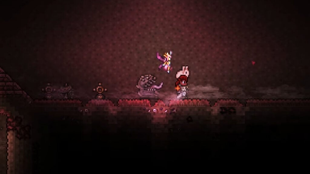 Terraria character farming putrid scent with the help of Key of Night