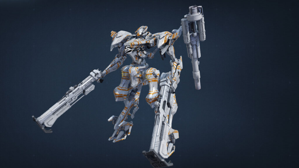 Profile view of the best reverse-joint build in Armored Core 6