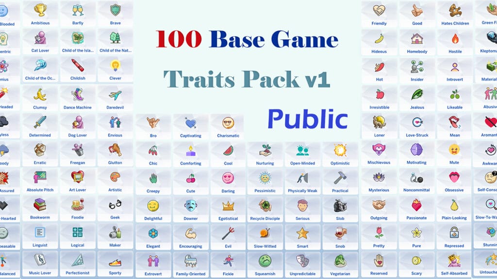 100 Base Game traits Pack