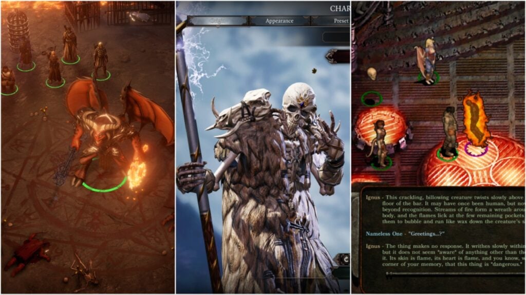 Collage of games similar to Baldur's Gate 3, including Pathfinder,