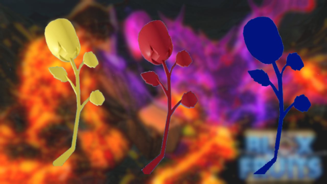 All 3 Flower locations in Blox Fruits (Red, Blue, and Yellow Flower) 