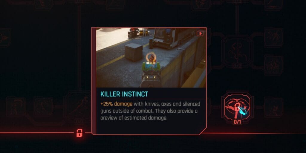 The Killer Instinct Perk in Cyberpunk 2077