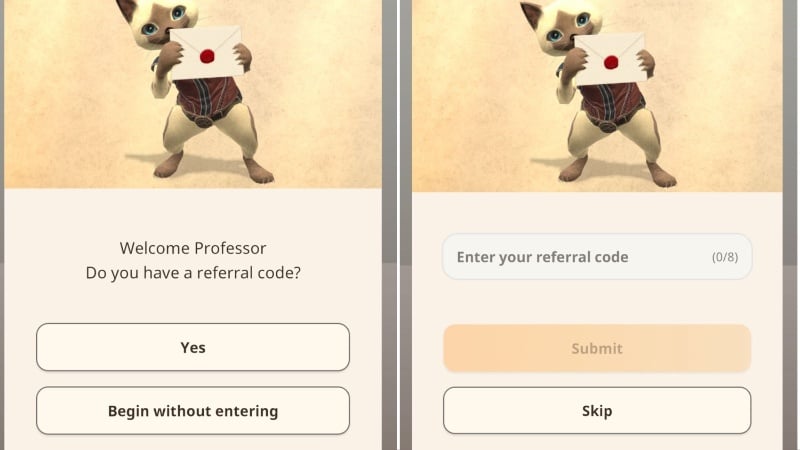 Using Referral Codes in Monster Hunter Now - Referral Code Screen