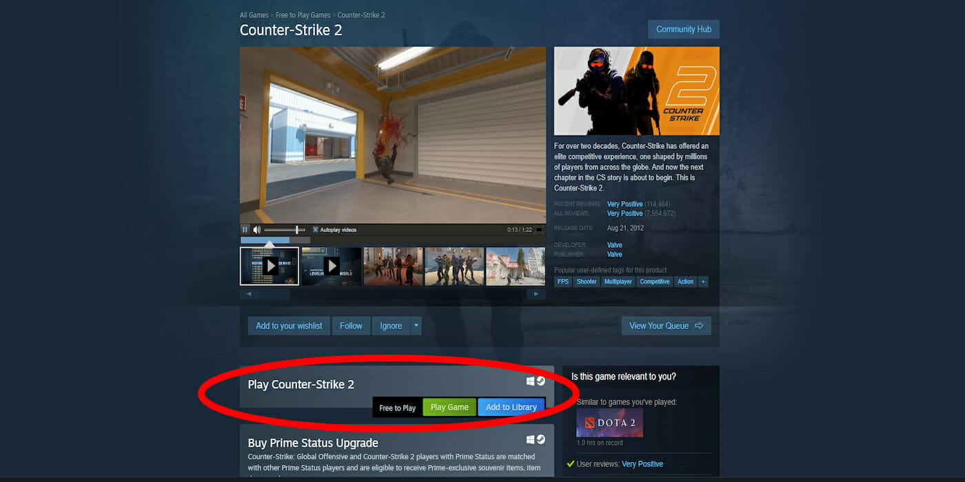 Counter-Strike 2 en Steam