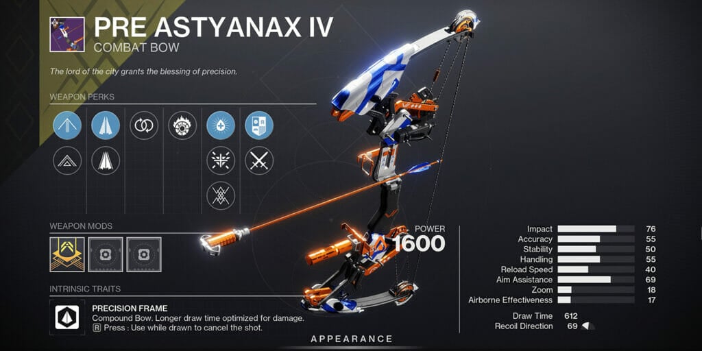Destiny 2 Pre Astyanax IV God Rolls