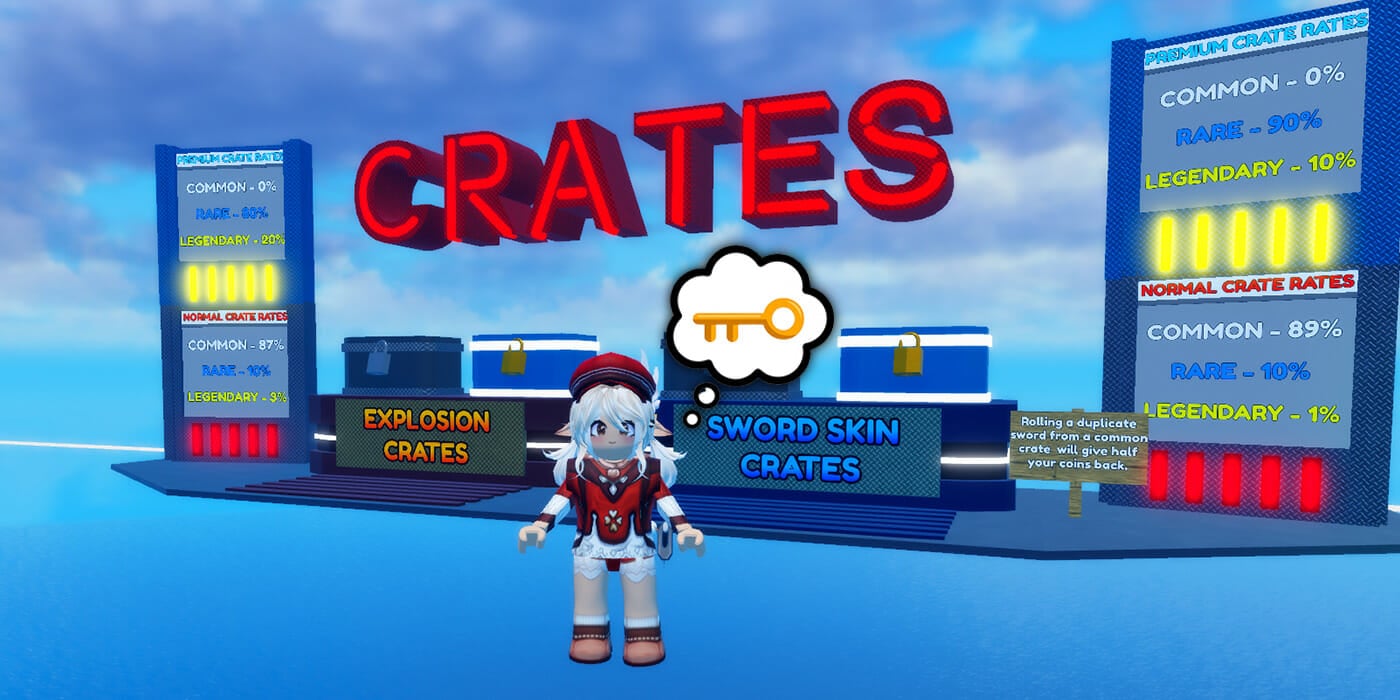 Standing By Crates to Find Out What Is a Case Key in Blade Ball Roblox