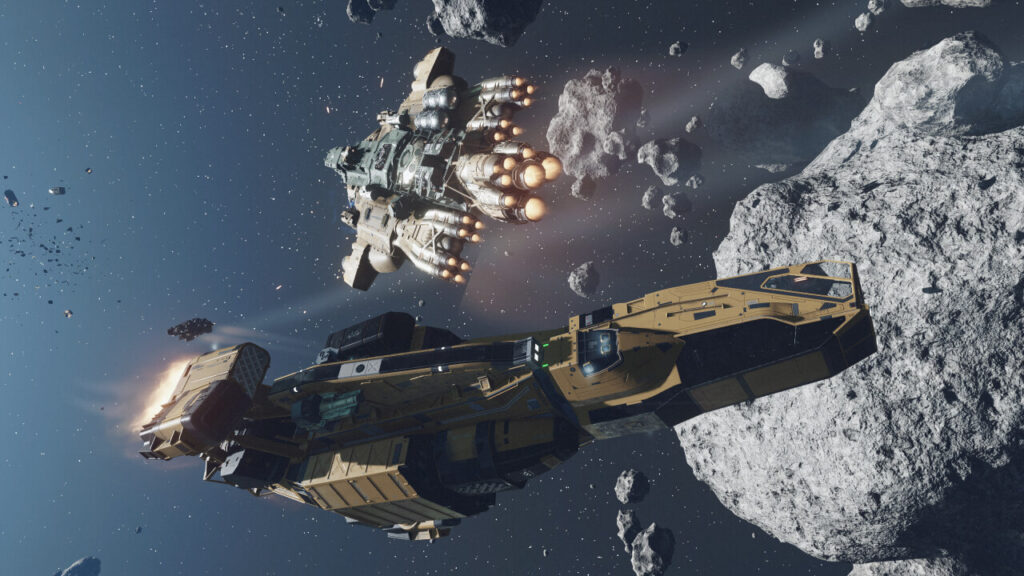 Dogfighting with another ship in Starfield