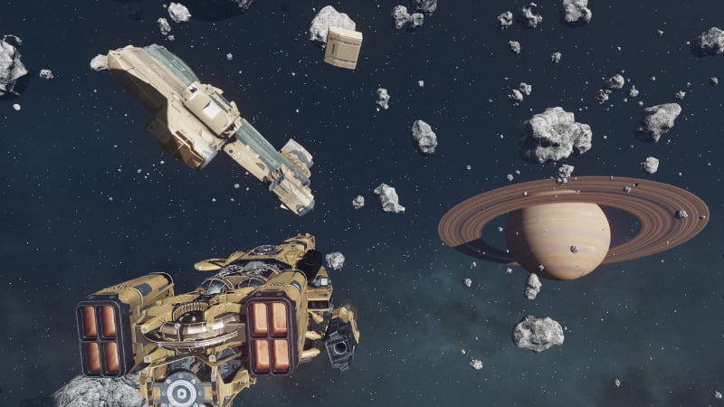 A ship has a random encounter with some debris in Starfield