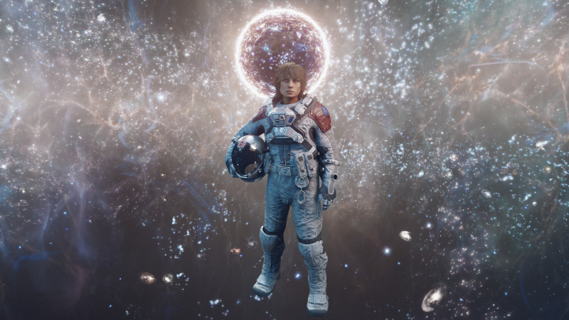 The Starborn stands in front of an energy orb at the end of Bethesdas new sci-fi RPG