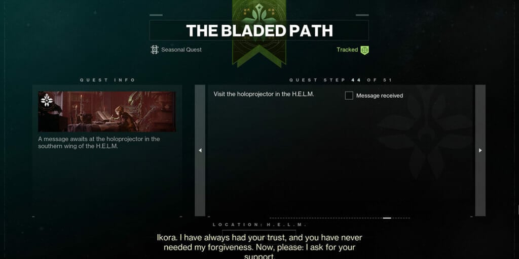 Season of the Witch Quest The Bladed Path Step 44