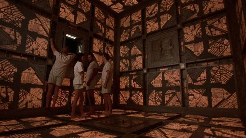 A shot from a torture horror movie Cube