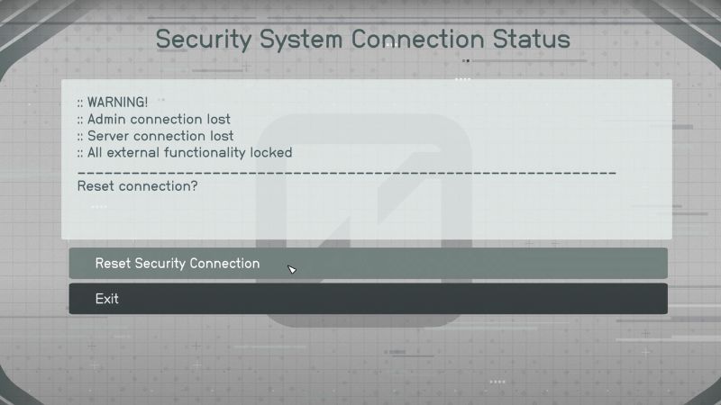 Starfield: Security System Connection Status