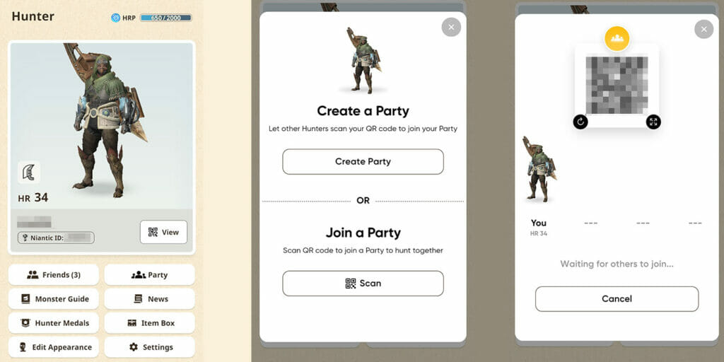 Create a Party Manually with a QR Code