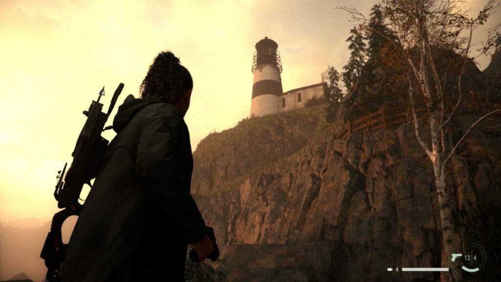Alan Wake 2 update 1.0.8 Patch Notes looking at lighthouse