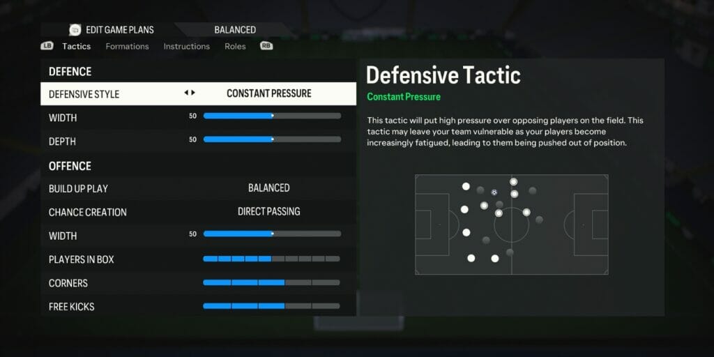 Constant Pressure Defensive Tactic