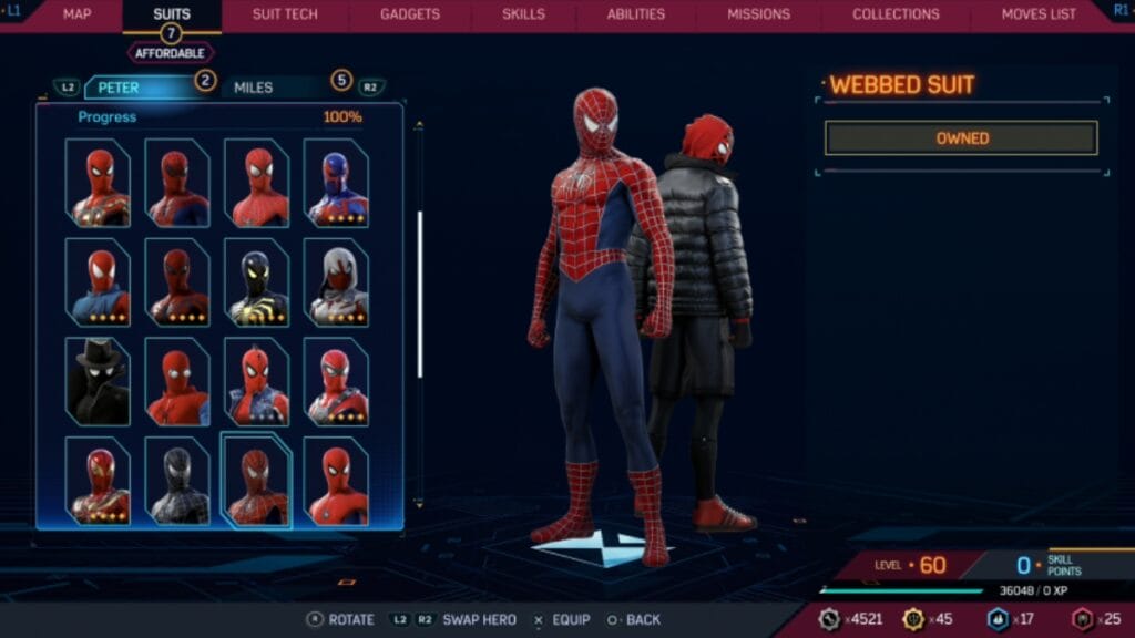 Every Peter Parker Spider-Man Suit in Spider-Man 2