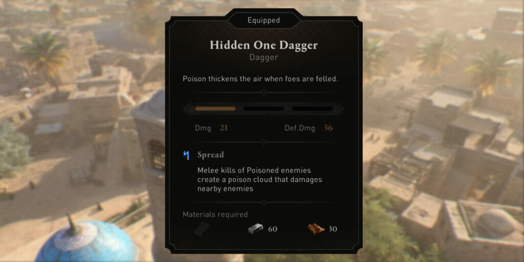 Hidden One Dagger Stats
