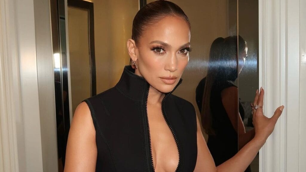 Jennifer Lopez in black dress