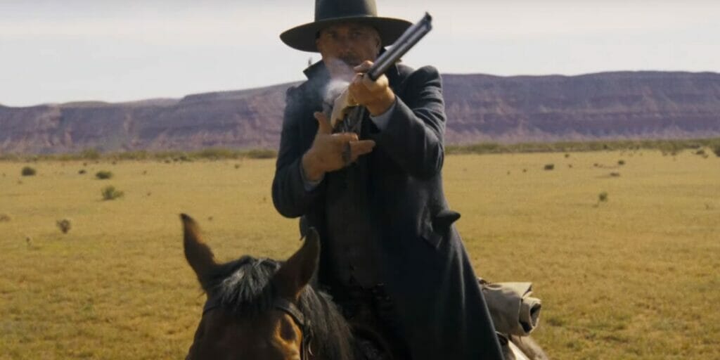 Kevin Costner in the teaser trailer for Horizon, which the Western epic has two 2024 release dates
