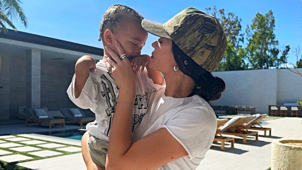 Kylie and her son Aire Webster