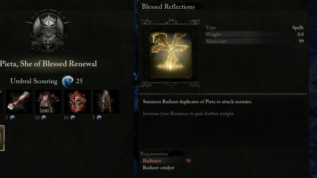The Blessed Reflections spell in Lords of the Fallen