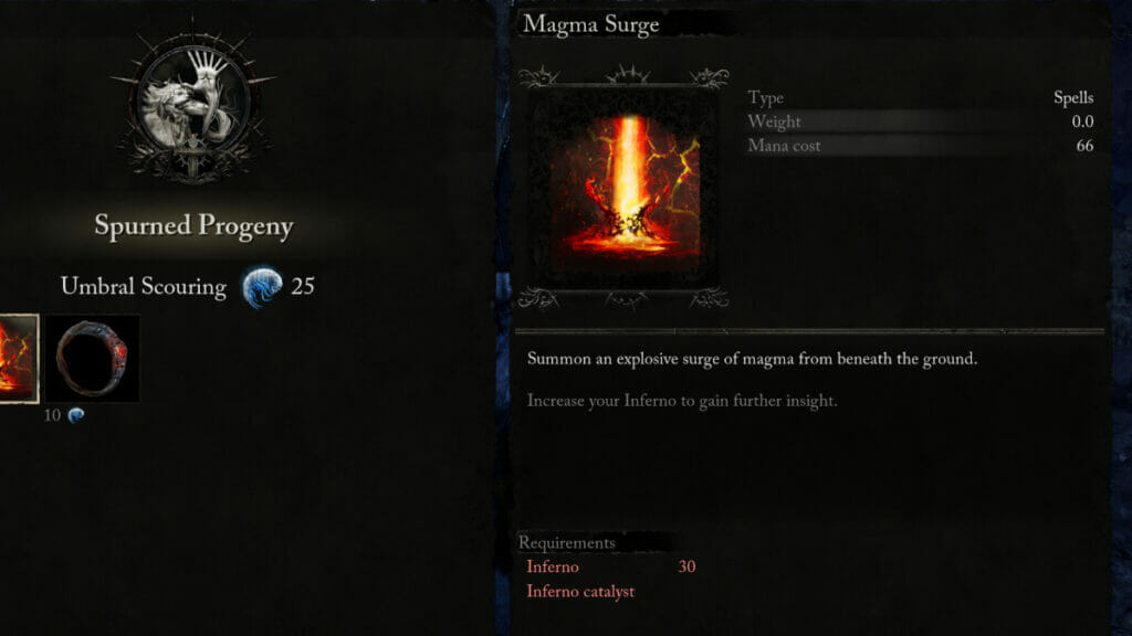 Magma Surge, one of the best spells in Lords of the Fallen
