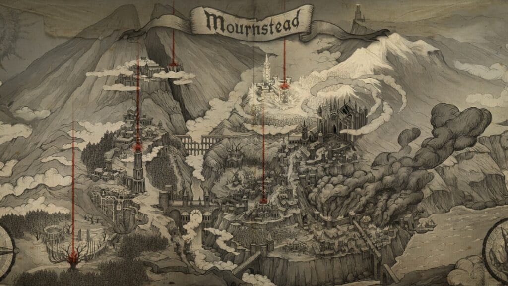 The Mournstead map in Lords of the Fallen