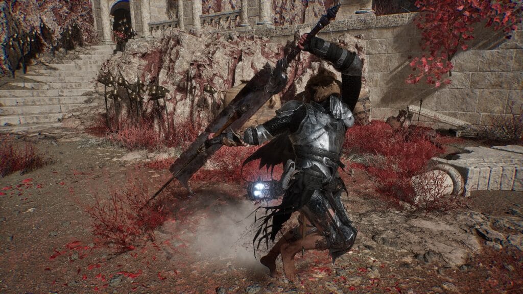 A Quality Lampbearer attacks with two swords in Lords of the Fallen