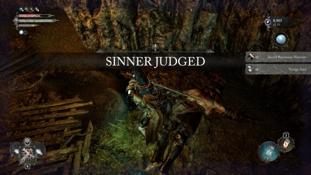 The Sinner Judged screen in LotF by Hexworks