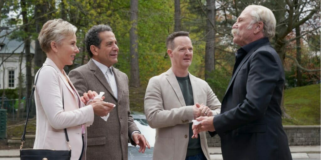Tony Shalhoub (Adrian Monk), Ted Levine (Leland Stottlemeyer), Traylor Howard (Natalie Teeger), and Jason Gray-Stanford (Randy Disher) return to the Peacock Monk movie for a December release date