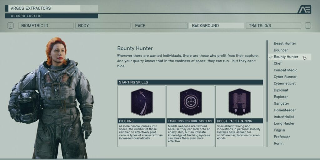 The Bounty Hunter Background in Bethesda's sci-fi RPG