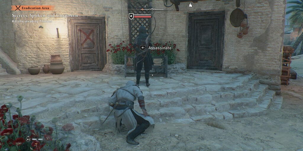 Pick off the thieves in the estate using assassinations.