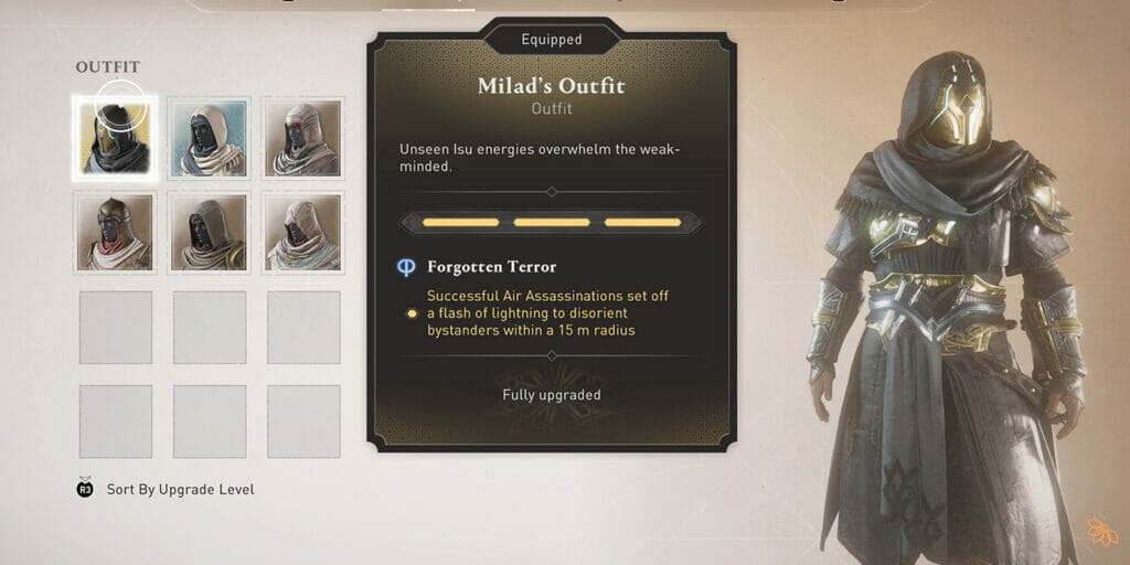Milad's Outfit comes with the "Forgotten Terror" perk in Assassin's Creed Mirage.