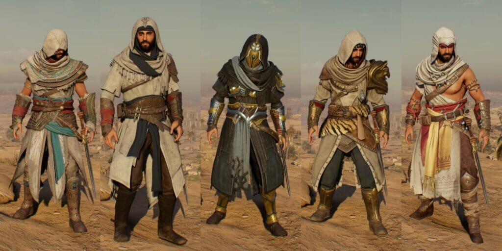 The top 5 outfits available to players in Assassin's Creed Mirage.