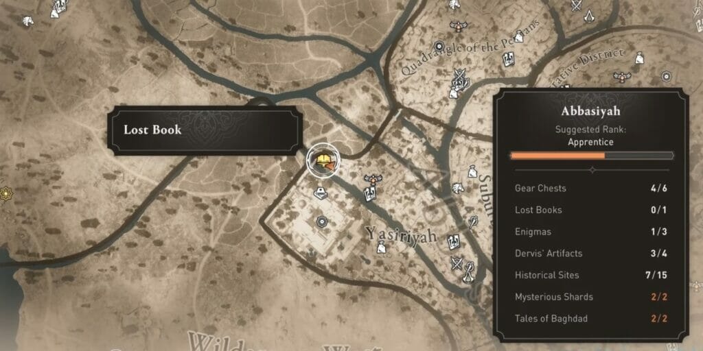 Location of Al-Jabr Lost Book in Assassin's Creed Mirage