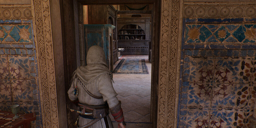 Kill the three guards in this room, then explore to find the balcony note.